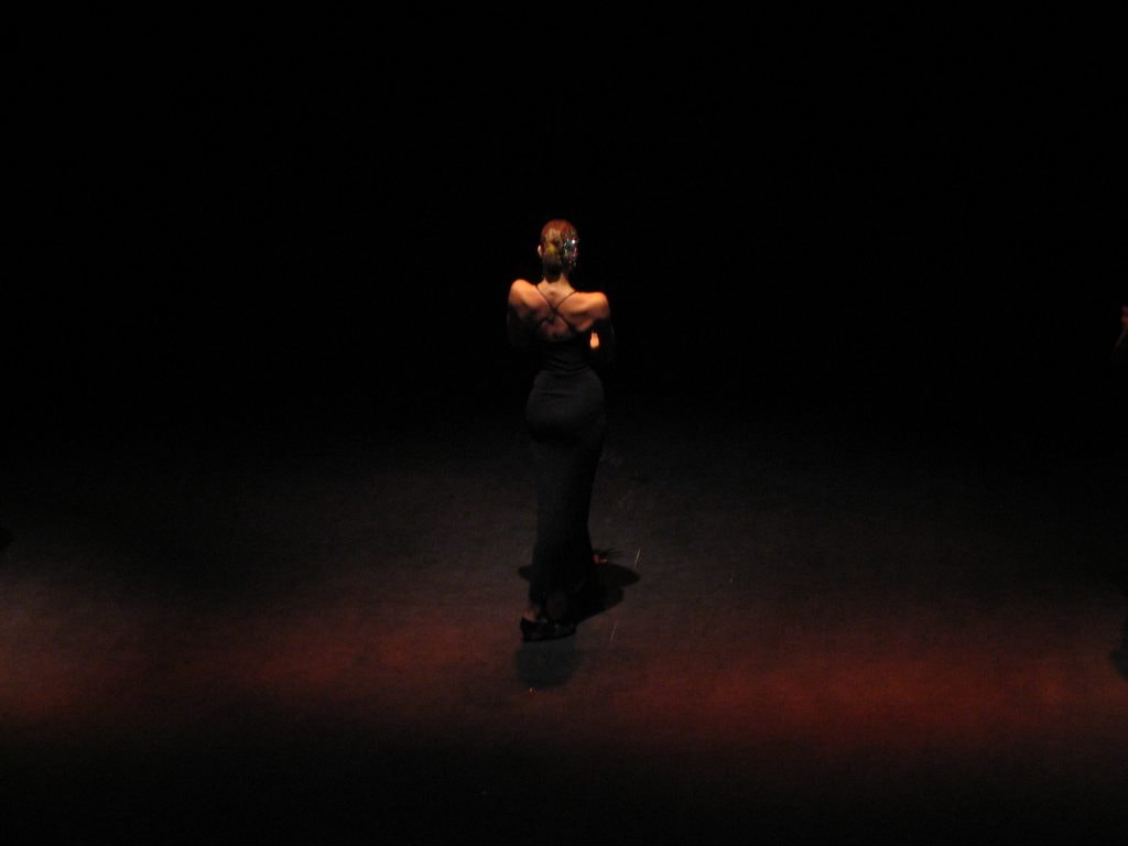 Inés Hellín — figura en escena oscura